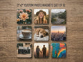 Set of nine 2"x2" custom photo magnets